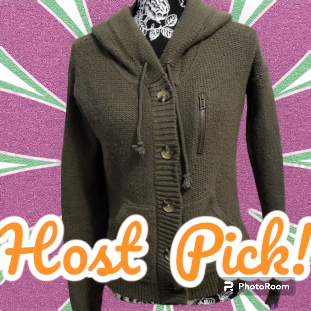 American Eagle Outfitters Zipper Hooded Cardigan